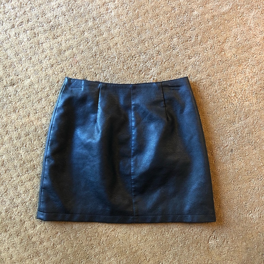 Black leather skirt
